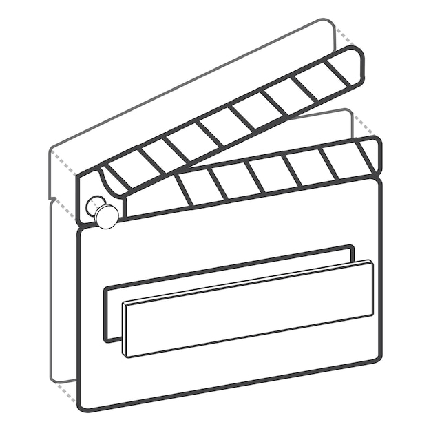 Png biała klapperboard 3D ikona przezroczyste tło