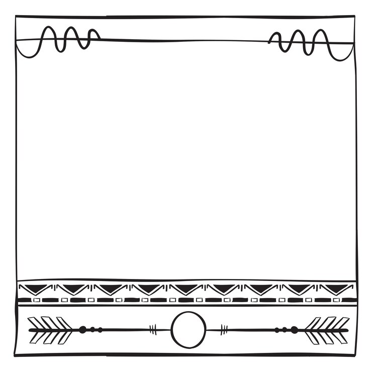 Zdjęcie png etniczne plemienne ramy graniczne styl doodle