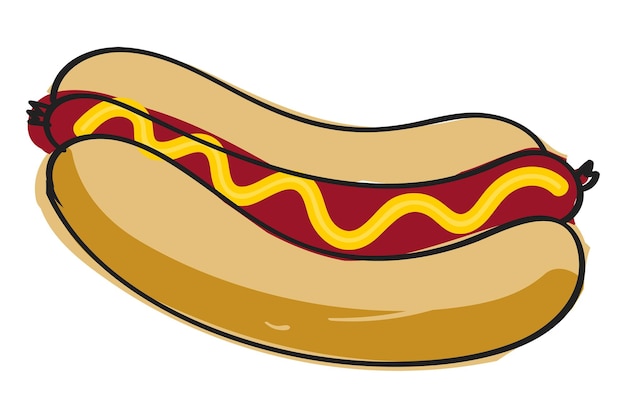 Png ilustracja naklejki hotdog przezroczysty tło