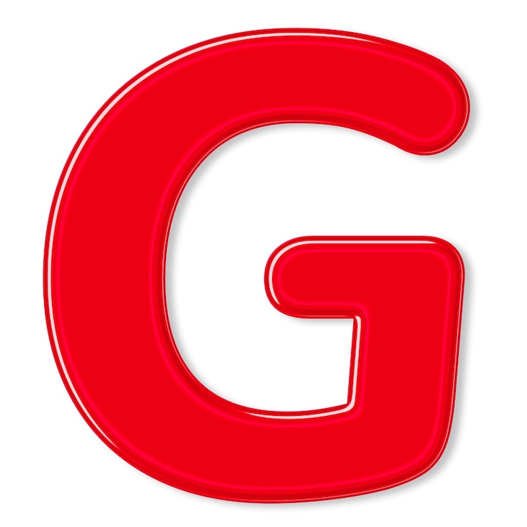Zdjęcie png jelly bold błyszcząca litera g naklejka