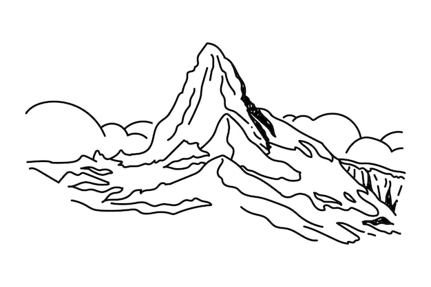 PNG Matterhorn Szwajcaria ilustracja doodle przezroczysty tło