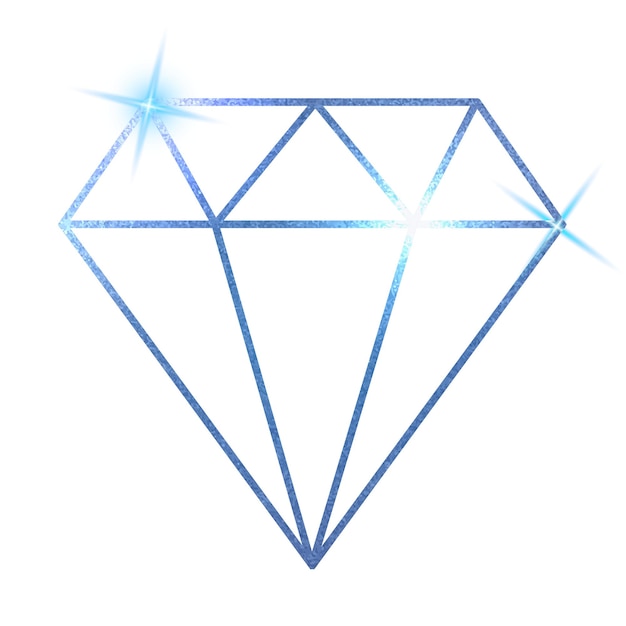Png niebieski geometryczny element diamentowy przezroczyste tło