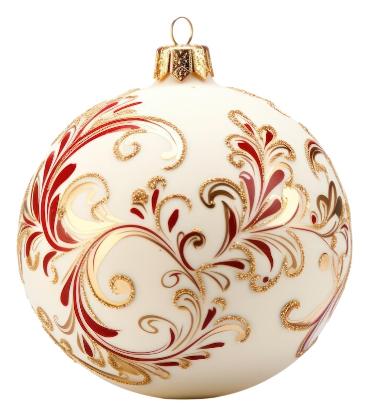 Zdjęcie png ornament piłka świąteczny wzór biały