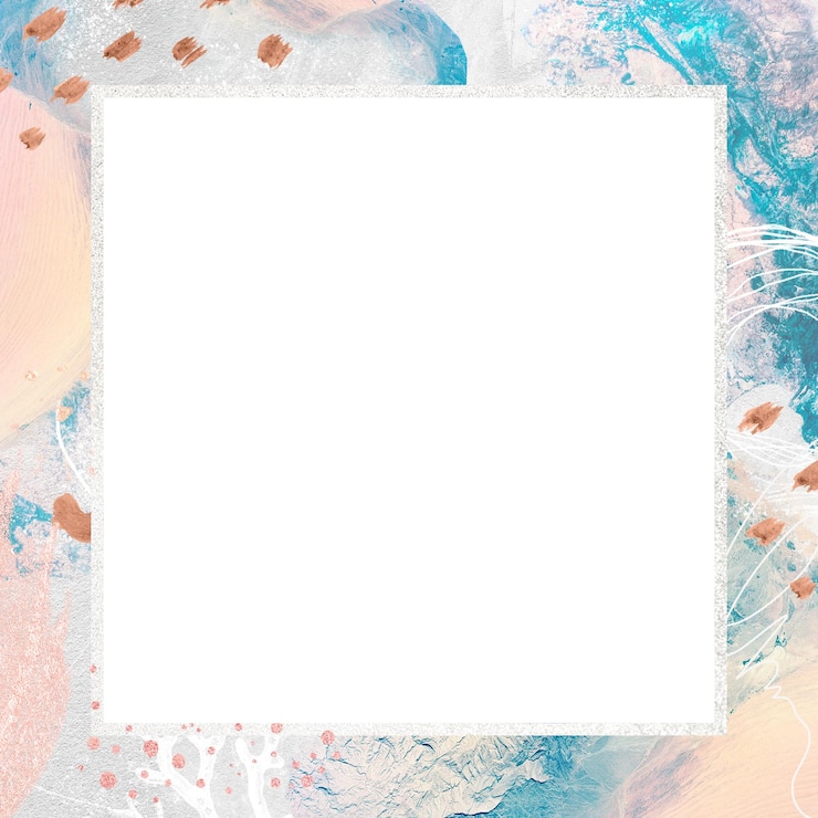 Zdjęcie png prostokątna ramka pastel memphis odcisk pędzla przezroczysty tło
