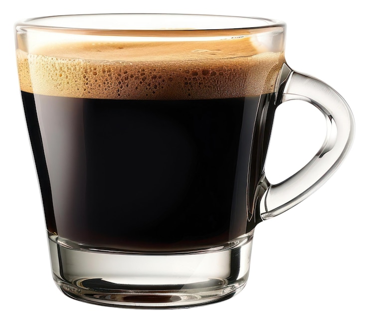 Zdjęcie png rich espresso w szklanym kubku