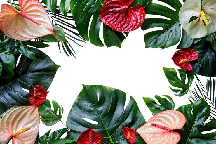 Zdjęcie png tropical anthurium opuszcza tło