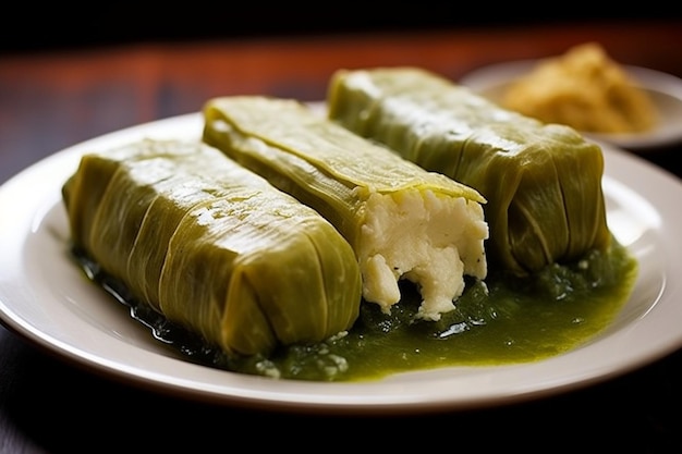 Zdjęcie poblano i ser tamales tamales de rajas z queso