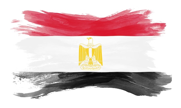 Pociągnięcia pędzlem flaga Egiptu, flaga narodowa na białym tle