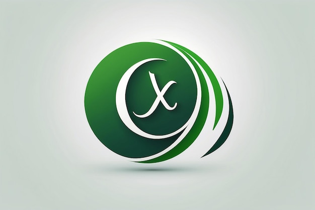 początkowa litera ix nowoczesny połączony okrąg okrągły mały logo zielony