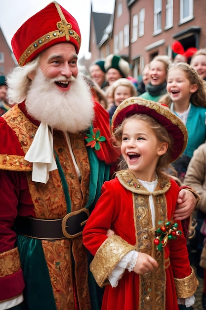 Zdjęcie poczucie świątecznego ducha w uroczystości sinterklaas