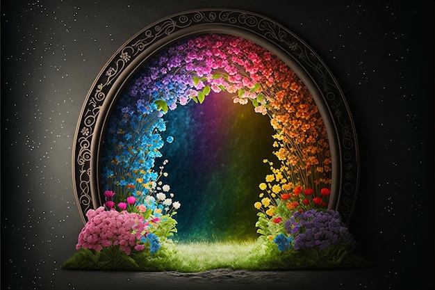 Poczuj magię fantastycznego ogrodu z kolorową tęczą — mityczną, zmyśloną i zaczarowaną