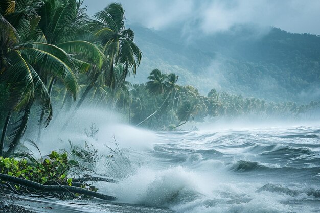Zdjęcie poczuj puls natury, wściekłość, gdy tajfuny uderzają.