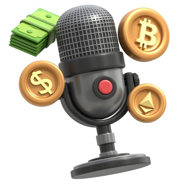 Podcast finansowy 3d ilustracja 3d element 3d rendering elementy graficzne elementy projektowe