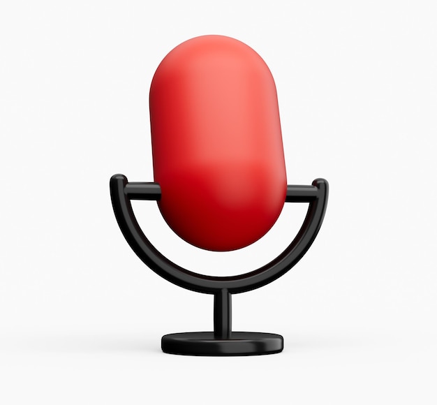 Podcast radio ikona ilustracja Mikrofon studyjny Webcast audio rekord koncepcja logo ilustracja 3d