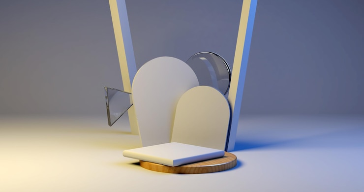 Zdjęcie podium 3d z abstrakcyjnym tłem do prezentacji produktu