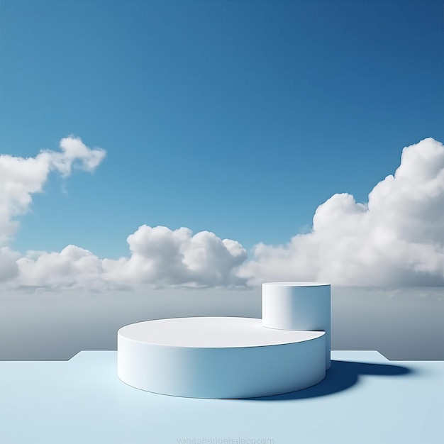 Podium błękitnego nieba do renderowania 3D lokowania produktu