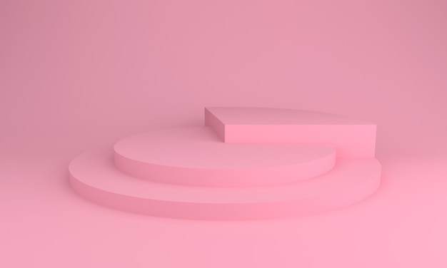 Podium Design Ilustracja 3D Kolor różowy Design