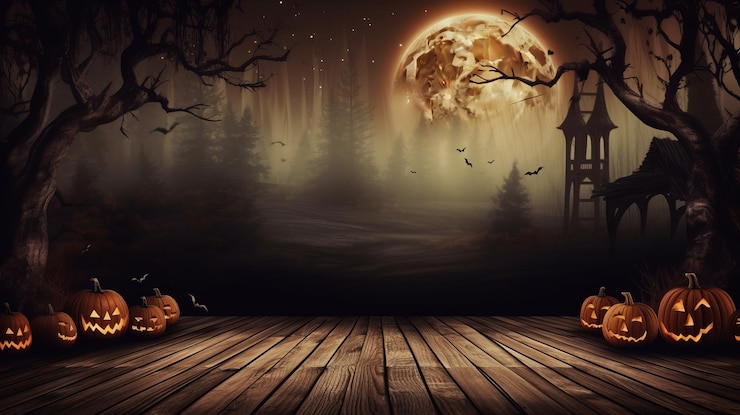 Zdjęcie podium i minimalne abstrakcyjne tło na halloween 31 października