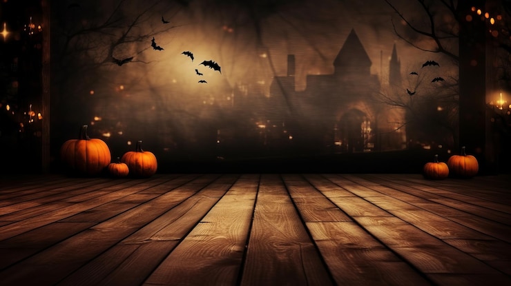 Zdjęcie podium i minimalne abstrakcyjne tło na halloween 31 października