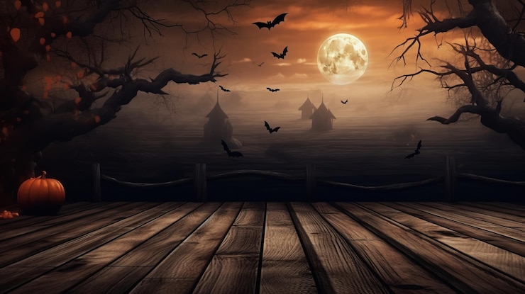 Zdjęcie podium i minimalne abstrakcyjne tło na halloween 31 października