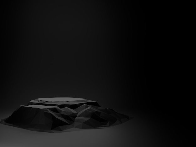 Podium z czarnego kamienia 3D