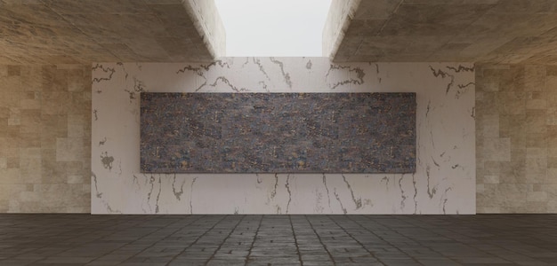 Podłoga cementowa ściana cementowa tło scena magazynu nowoczesna technologia pokój cementowa podłoga 3D