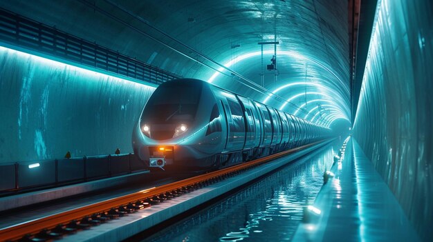 Zdjęcie podmorski tunel łączący kontynenty z tapetą w tle