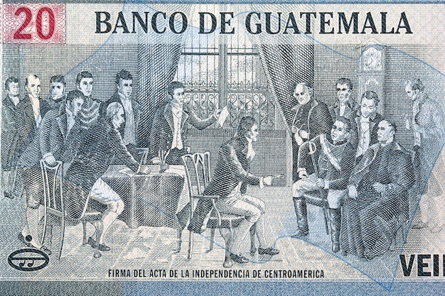 Podpisanie Aktu Niepodległości Ameryki Środkowej od pieniędzy