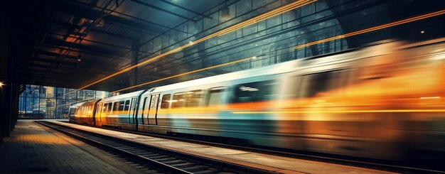 Podróż pociągiem metra z lekkimi szlakami
