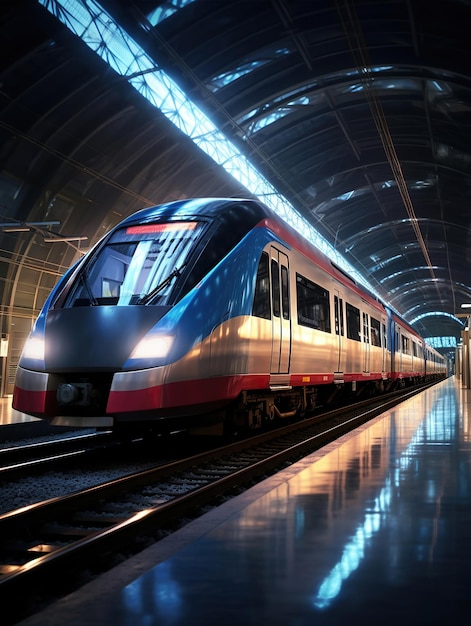 Podróż pociągiem przez tętniącą życiem stację metra Generative Ai