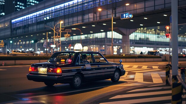 Podróżny czeka na taksówkę przed lotniskiem w Tokio w Japonii