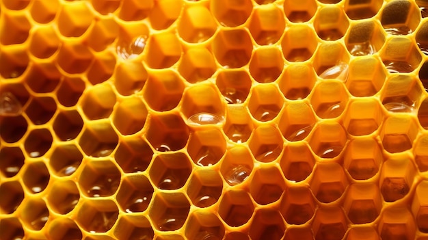 Podstawa zbliżeniowa Yellow Honeycomb Zasoby kreatywne AI Generowane