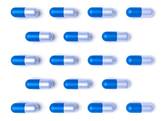 Podstawy medyczne z wzorem różnorodnych pigułek reprezentujących zdrowie i leki