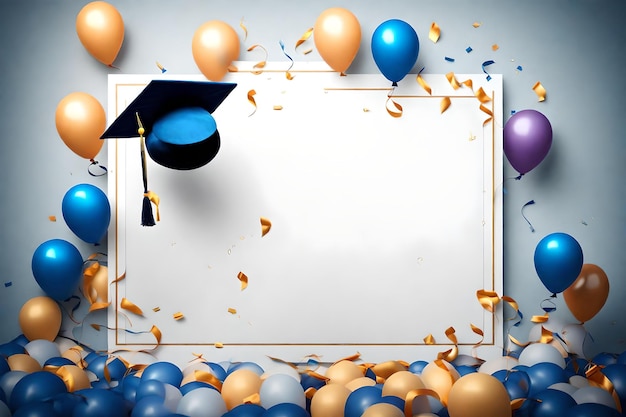 Podstawy ukończenia studiów Uroczystości uniwersytety Ceremonia ukończenia szkoły Balony i konfety radości