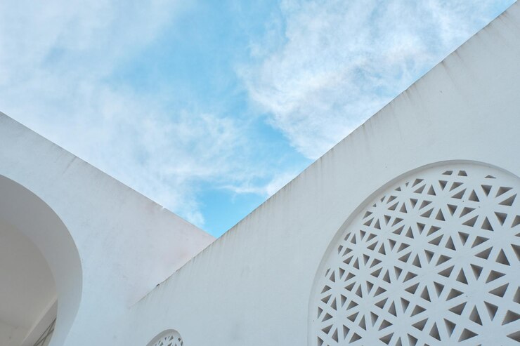 Podszyte minimalistyczne tło architektoniczne Arabski styl architektoniczny w Portugalii w Europie