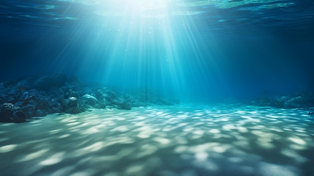 podwodne tło głębokie błękitne morze i piękne światło