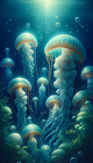 Podwodny balet świetlnych meduz
