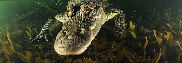Podwodny krokodyl AI generowany