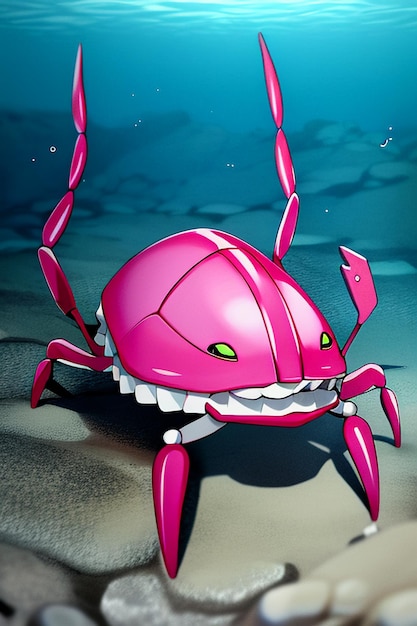 Zdjęcie podwodny różowy krab życie morskie tapety tło ilustracja