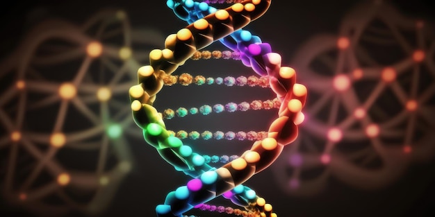 Podwójna helisa cząsteczki DNA w kolorze