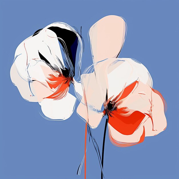 Zdjęcie podwójne widzenie kwiat w stylu kreskówki