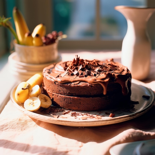 Podwójnie czekoladowe ciasto bananowe