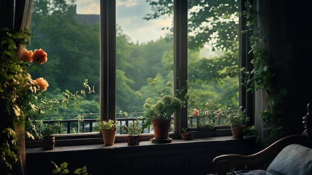Zdjęcie poetyckie krajobrazy za oknem
