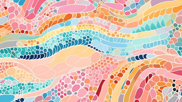 Pointylistyczna metamorfoza pastelowego wzoru morskiego