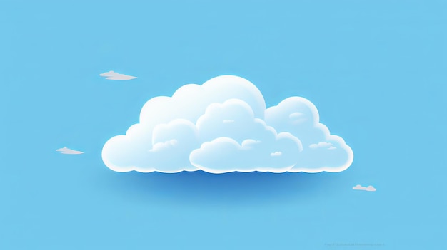 Pojedyncza chmura animowana płaska ilustracja Minima listsingle Generatywne ai