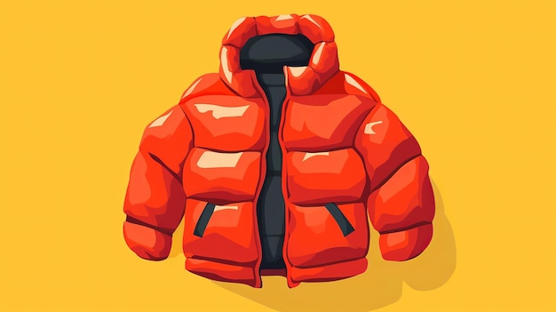 Zdjęcie pojedyncza kurtka puchowa ilustracja kreskówka flatflat minimalistyczny generatywny ai