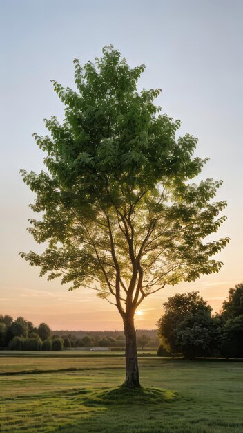 pojedyncze drzewo w parku zachód słońca złote godziny relaksujące zdjęcia przyrody