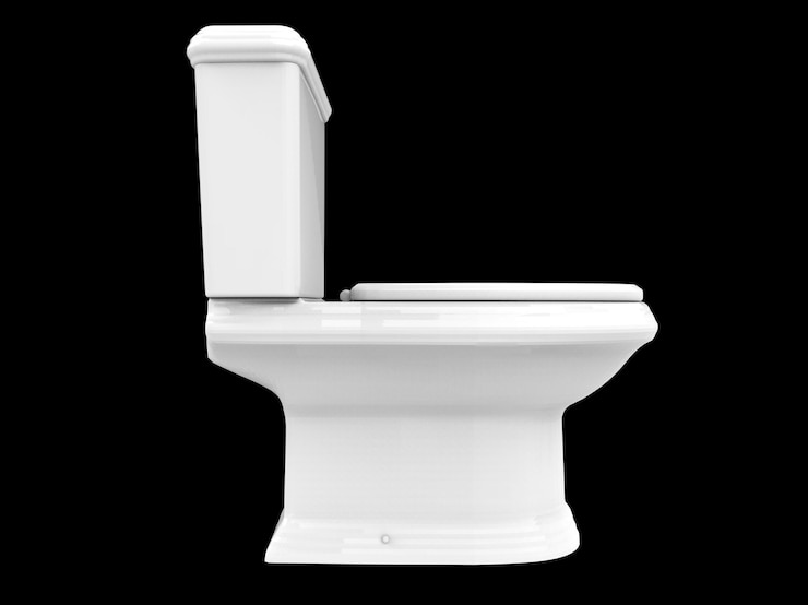 Pojedyncze siedzenie toaleta szafa toaleta łazienka wc porcelana ilustracja 3d
