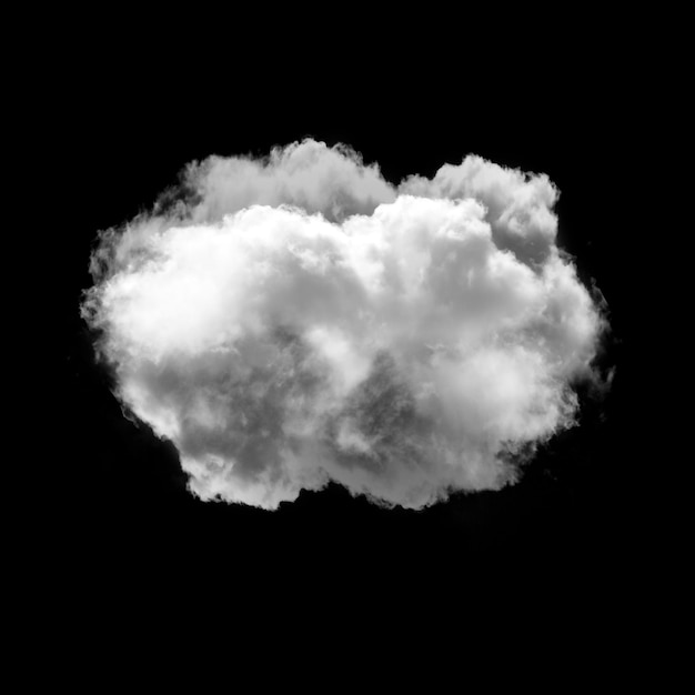 Pojedynczy Kształt Chmury Izolowany Na Czarnym Tle Biała Puszysta Chmura Cumulus Ilustracji