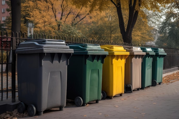 Pojemniki do recyklingu i segregacja odpadów generowana przez sztuczną inteligencję